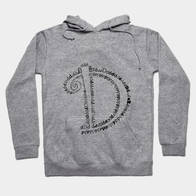 D letter Hoodie by hedehede